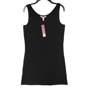 LTS Basics Womens Longline Tank Top Sleeveless Tunic Black Size Small